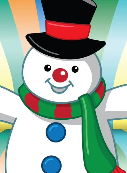 Desenhos animados do boneco de neve — Vetor de Stock