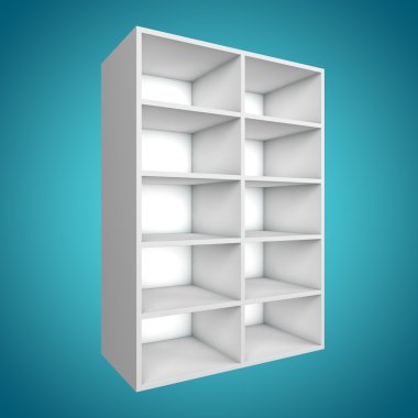 3D, farklı açıdan bookshelf