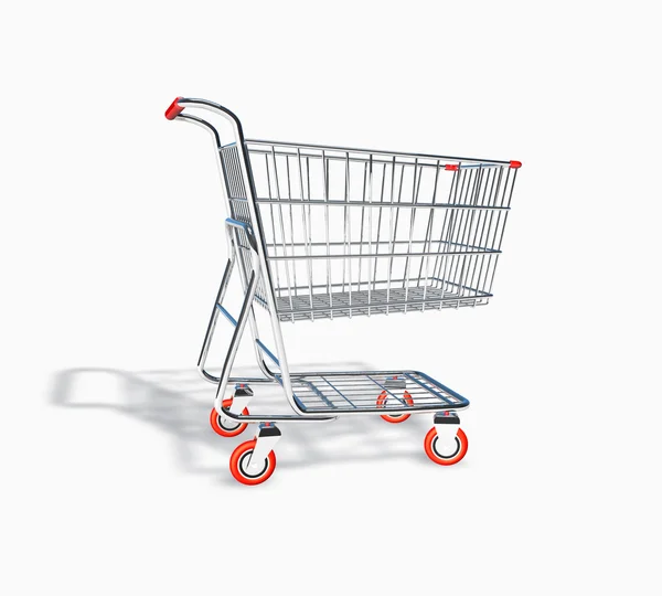3D nákupní vozík — Stock fotografie