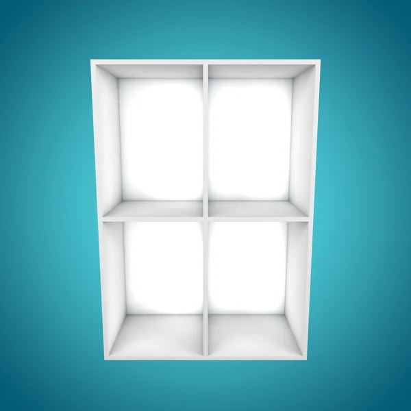 3D, farklı açıdan bookshelf — Stok fotoğraf