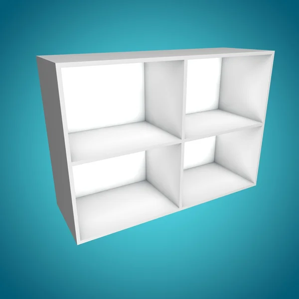 3D, different angle Bookshelf — Stock Photo, Image