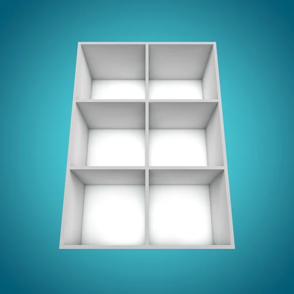 3D, different angle Bookshelf — Stock Photo, Image