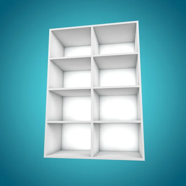 3D, farklı açıdan bookshelf — Stok fotoğraf