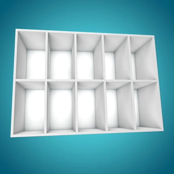 3D, different angle Bookshelf — Stock Photo, Image