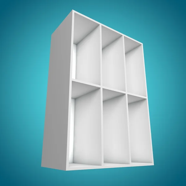 3D, farklı açıdan bookshelf — Stok fotoğraf