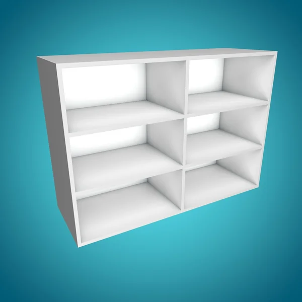 3D, different angle Bookshelf — Stock Photo, Image