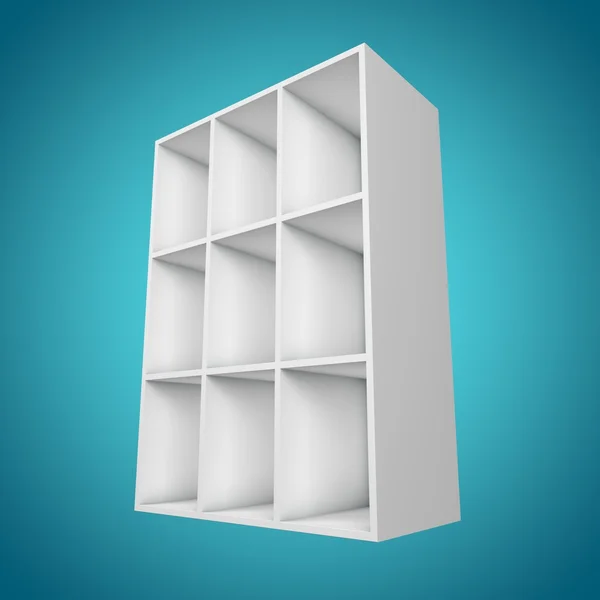 3D, annan vinkel bokhylla — Stockfoto