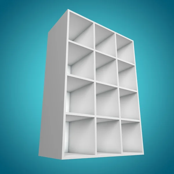 3D, different angle Bookshelf — Stock Photo, Image