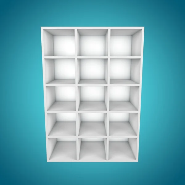 3D, farklı açıdan bookshelf — Stok fotoğraf