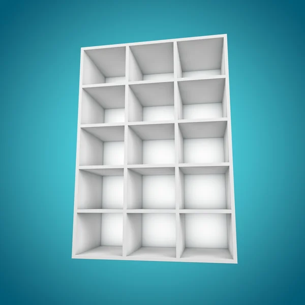 3D, different angle Bookshelf — Stock Photo, Image