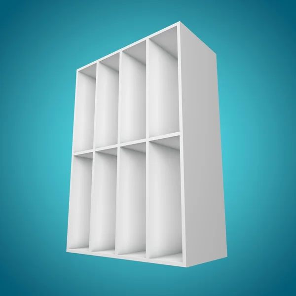 3D, farklı açıdan bookshelf — Stok fotoğraf