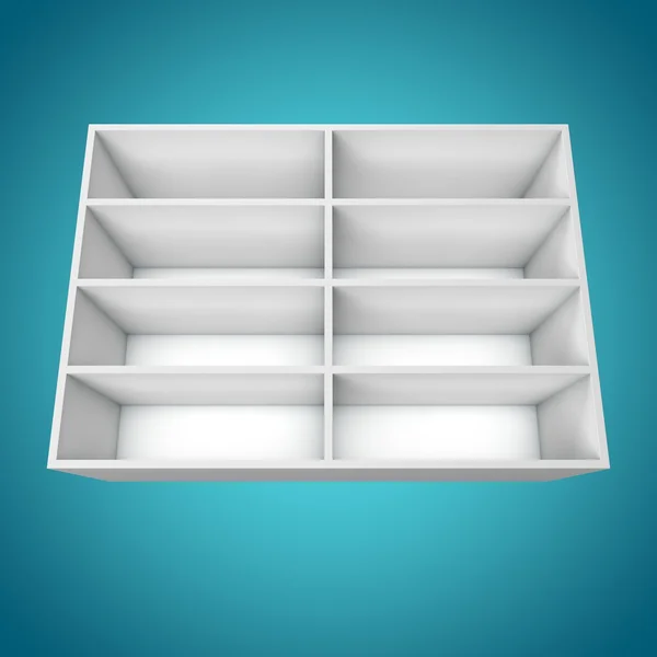 3D, different angle Bookshelf — Stock Photo, Image