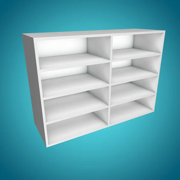 3D, different angle Bookshelf — Stock Photo, Image