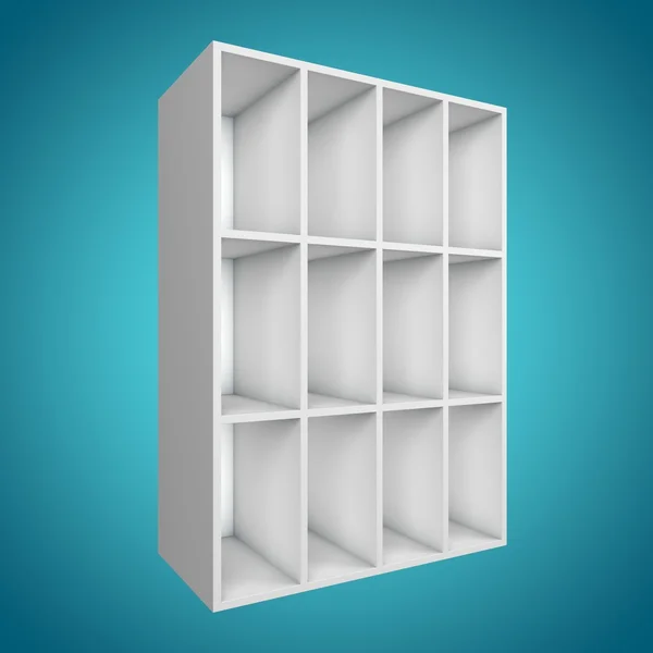 3D, farklı açıdan bookshelf — Stok fotoğraf