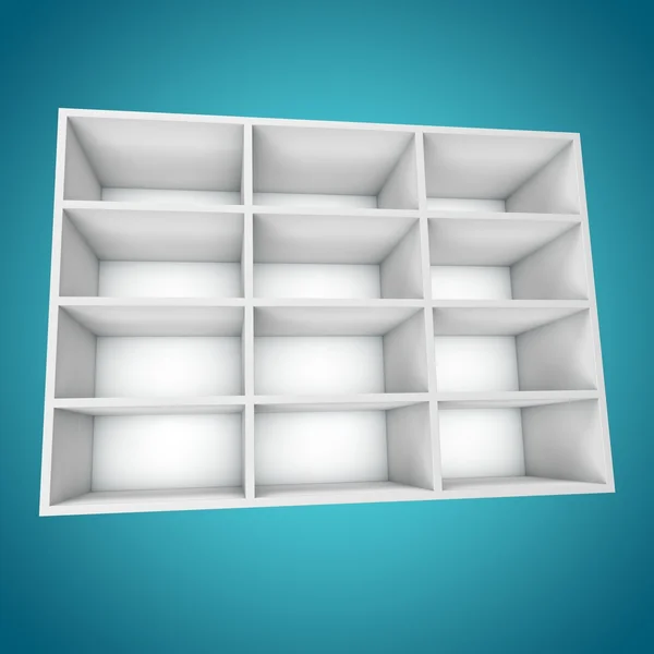 3D, different angle Bookshelf — Stock Photo, Image