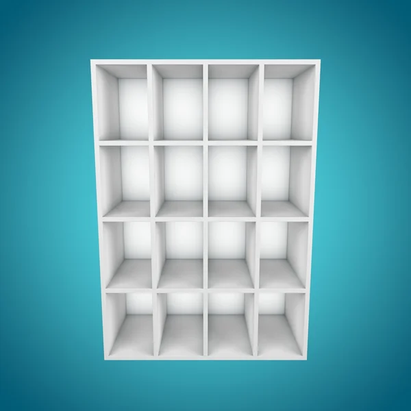 3D, farklı açıdan bookshelf — Stok fotoğraf