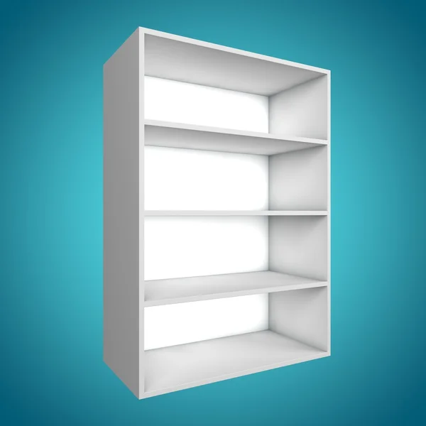 3d, Bücherregal in verschiedenen Winkeln — Stockfoto