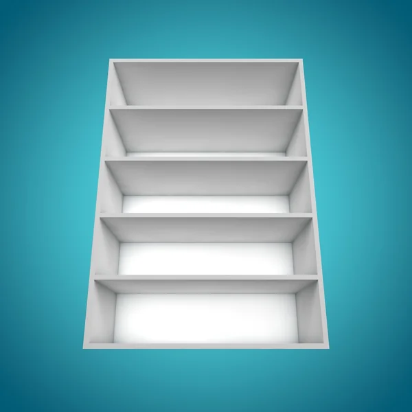 3D, farklı açıdan bookshelf — Stok fotoğraf