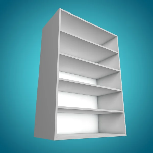 3D, different angle Bookshelf — Stock Photo, Image