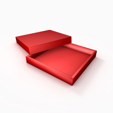 3D boş kırmızı kutu kapak