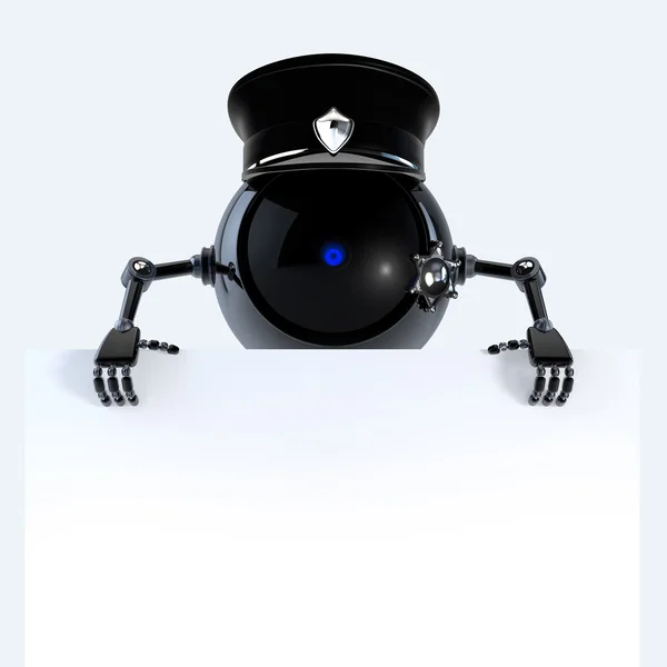 Robô com placa — Fotografia de Stock