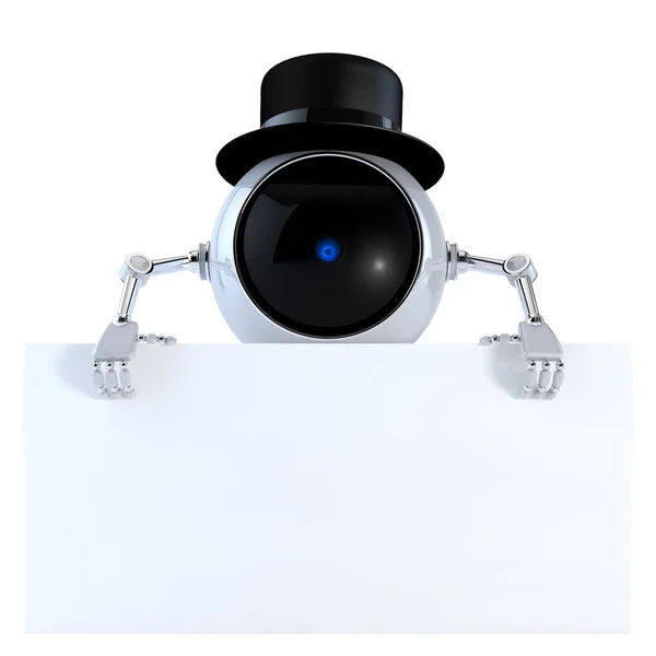 Robô com placa — Fotografia de Stock