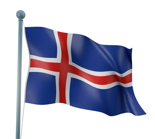Bandera de Islandia Detalle Render —  Fotos de Stock