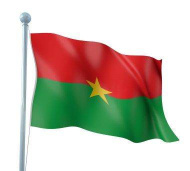 Burkina faso bayrak ayrıntı render