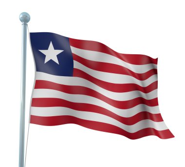 Liberya bayrağı ayrıntı render