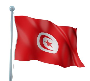 Tunus bayrağı ayrıntı render