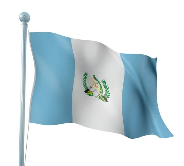 Detailwiedergabe der guatemaltekischen Flagge — Stockfoto