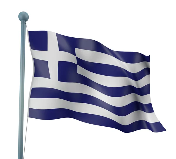 Grekland flaggan detalj återge — Stockfoto