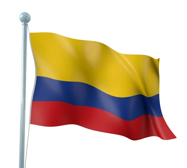 Kolumbien Flagge Detail Rendering — Stockfoto