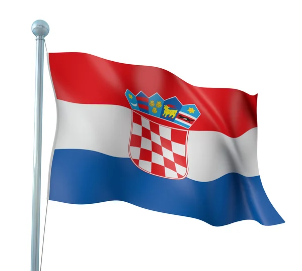 Croácia Bandeira Detalhe Render — Fotografia de Stock