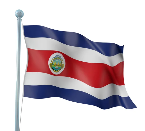 Costa Rica Bandera Detalle Render — Foto de Stock