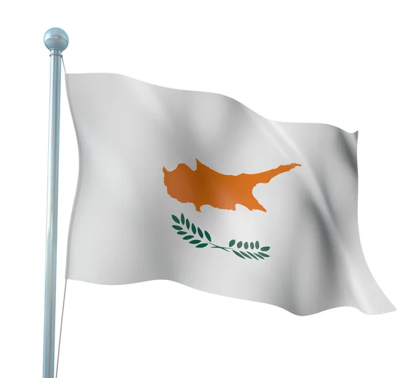 Kıbrıs bayrağı ayrıntı render — Stok fotoğraf