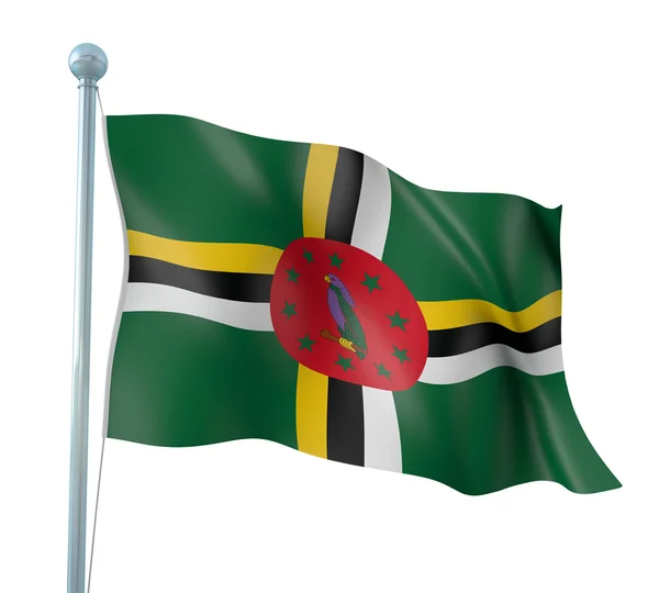 Dominica Flag Detail Render — Stock Photo, Image