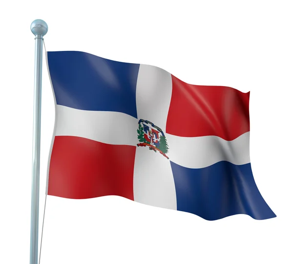 Δομινικανή Δημοκρατία σημαία λεπτομέρεια καθιστούν — Φωτογραφία Αρχείου