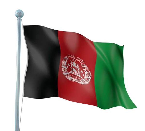 Vykreslení detailu vlajka Afghánistánu — Stock fotografie