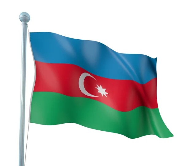 Ázerbájdžánská vlajka detail vykreslení — Stock fotografie