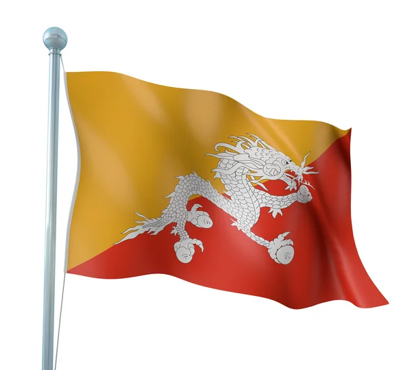 Drapeau du Bhoutan Détail Render — Photo