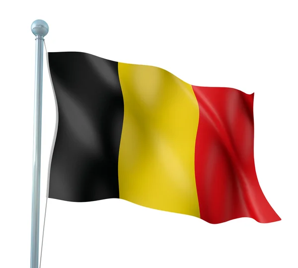 Bandera de Bélgica Detalle Render —  Fotos de Stock