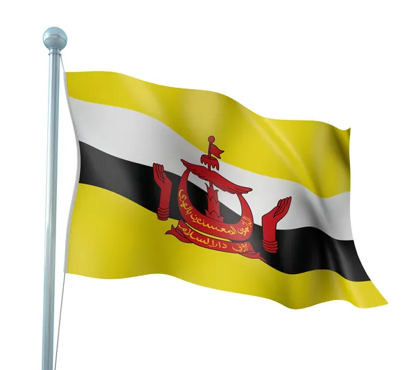 Brunei Bandera Detalle Render —  Fotos de Stock