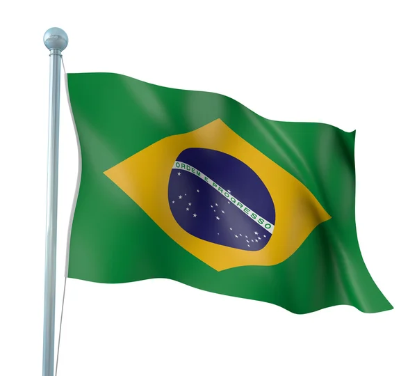 Brazilië vlag detail renderen — Stockfoto