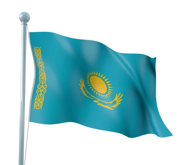Kasachstan Flagge Detail Rendering — Stockfoto