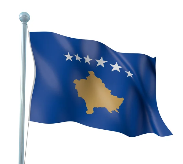 Κοσσυφοπέδιο σημαία λεπτομέρεια καθιστούν — Φωτογραφία Αρχείου
