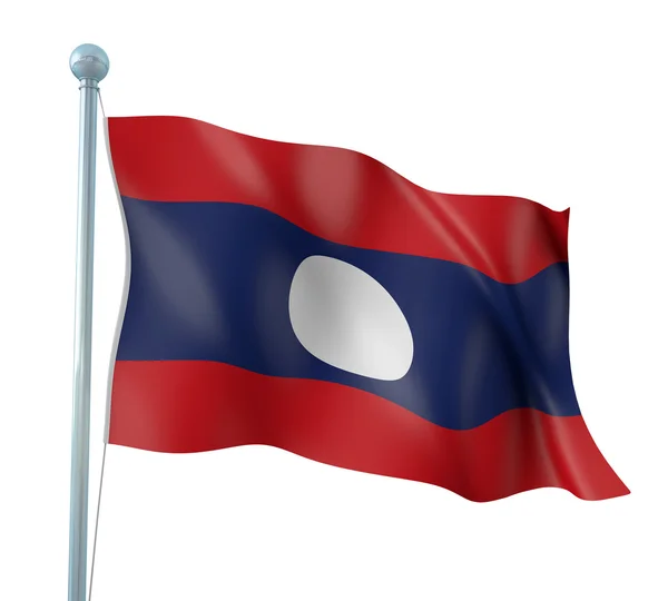 Laos Bandeira Detalhe Render — Fotografia de Stock