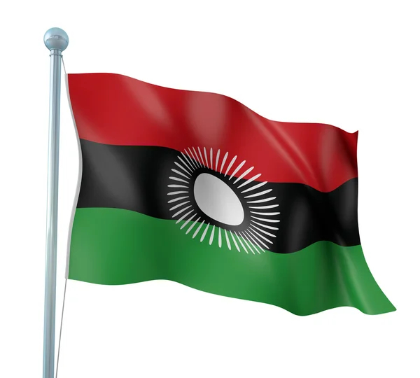 Bandera de Malawi Detalle Render — Foto de Stock