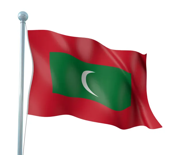 Vykreslení detailu vlajka Malediv — Stock fotografie