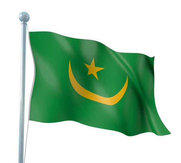 Dettaglio bandiera Mauritania Render — Foto Stock